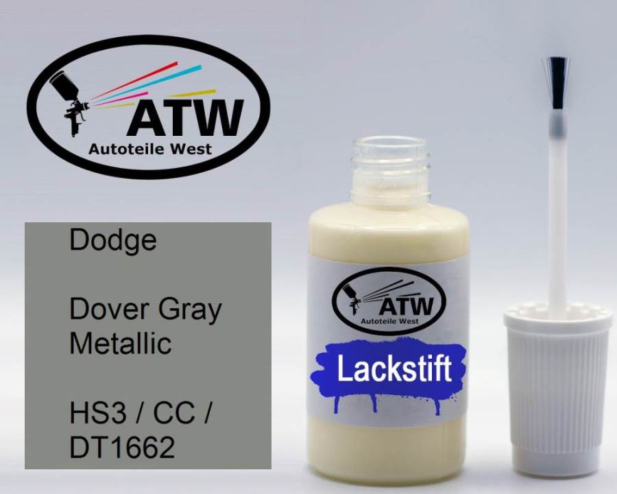 Dodge, Dover Gray Metallic, HS3 / CC / DT1662: 20ml Lackstift, von ATW Autoteile West.